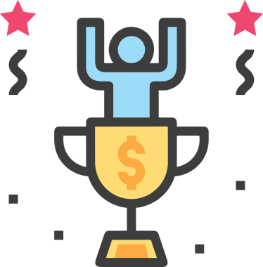 Kazanan ikon sembolü, ödül ödülünün renk tasarımı ile tasarımı ile tasvir edilmesi, modern grafik sanatları dijital tasarımı için mükemmel bir başarı ve zafer sembolü.