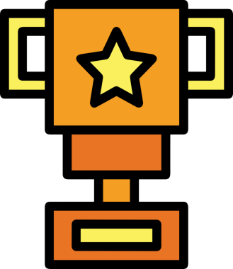 Kazanan ikon sembolü, ödül ödülünün renk tasarımı ile tasarımı ile tasvir edilmesi, modern grafik sanatları dijital tasarımı için mükemmel bir başarı ve zafer sembolü.