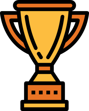 Kazanan ikon sembolü, ödül ödülünün renk tasarımı ile tasarımı ile tasvir edilmesi, modern grafik sanatları dijital tasarımı için mükemmel bir başarı ve zafer sembolü.