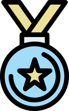 Kazanan ikon sembolü, ödül ödülünün renk tasarımı ile tasarımı ile tasvir edilmesi, modern grafik sanatları dijital tasarımı için mükemmel bir başarı ve zafer sembolü.