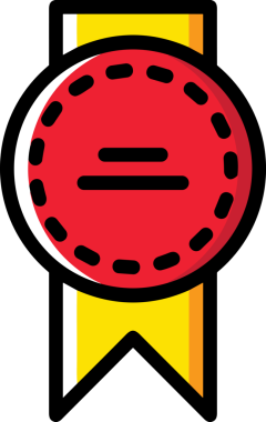 Kazanan ikon sembolü, ödül ödülünün renk tasarımı ile tasarımı ile tasvir edilmesi, modern grafik sanatları dijital tasarımı için mükemmel bir başarı ve zafer sembolü.