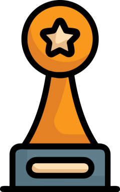 Kazanan ikon sembolü, ödül ödülünün renk tasarımı ile tasarımı ile tasvir edilmesi, modern grafik sanatları dijital tasarımı için mükemmel bir başarı ve zafer sembolü.