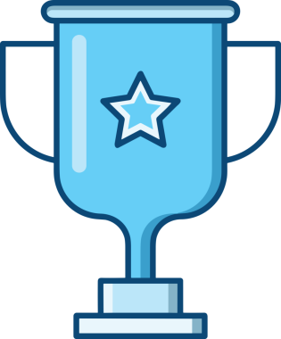 Kazanan ikon sembolü, ödül ödülünün renk tasarımı ile tasarımı ile tasvir edilmesi, modern grafik sanatları dijital tasarımı için mükemmel bir başarı ve zafer sembolü.