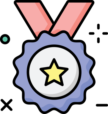 Kazanan ikon sembolü, ödül ödülünün renk tasarımı ile tasarımı ile tasvir edilmesi, modern grafik sanatları dijital tasarımı için mükemmel bir başarı ve zafer sembolü.