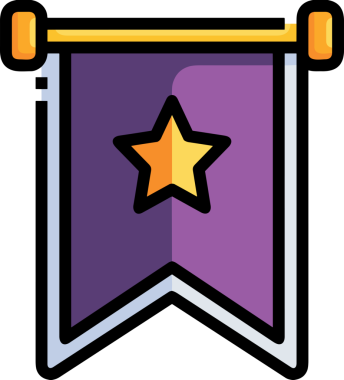 Kazanan ikon sembolü, ödül ödülünün renk tasarımı ile tasarımı ile tasvir edilmesi, modern grafik sanatları dijital tasarımı için mükemmel bir başarı ve zafer sembolü.