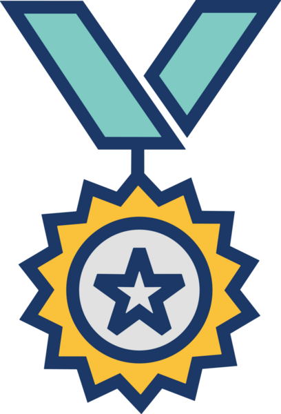 Kazanan ikon sembolü, ödül ödülünün renk tasarımı ile tasarımı ile tasvir edilmesi, modern grafik sanatları dijital tasarımı için mükemmel bir başarı ve zafer sembolü.