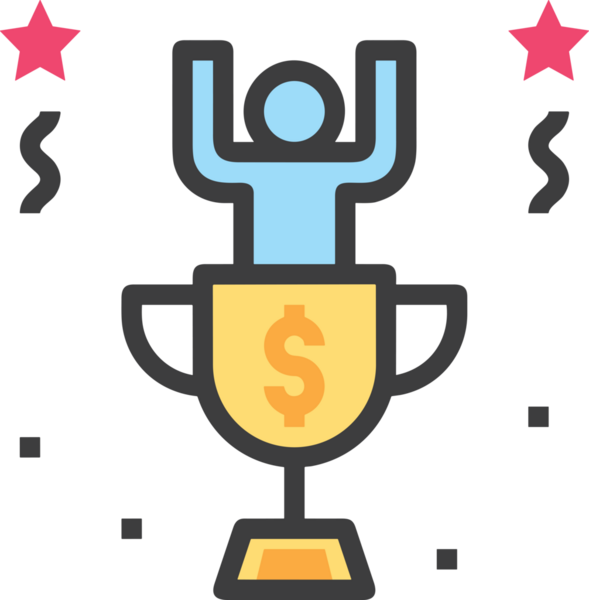 Kazanan ikon sembolü, ödül ödülünün renk tasarımı ile tasarımı ile tasvir edilmesi, modern grafik sanatları dijital tasarımı için mükemmel bir başarı ve zafer sembolü.