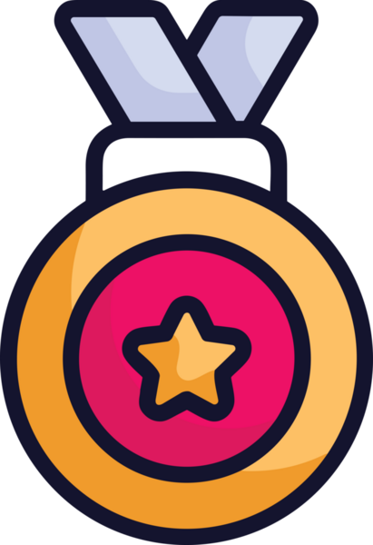 Kazanan ikon sembolü, ödül ödülünün renk tasarımı ile tasarımı ile tasvir edilmesi, modern grafik sanatları dijital tasarımı için mükemmel bir başarı ve zafer sembolü.