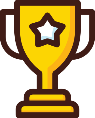 Kazanan ikon sembolü, ödül ödülünün renk tasarımı ile tasarımı ile tasvir edilmesi, modern grafik sanatları dijital tasarımı için mükemmel bir başarı ve zafer sembolü.