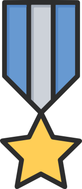 Kazanan ikon sembolü, ödül ödülünün renk tasarımı ile tasarımı ile tasvir edilmesi, modern grafik sanatları dijital tasarımı için mükemmel bir başarı ve zafer sembolü.