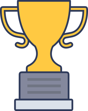 Kazanan ikon sembolü, ödül ödülünün renk tasarımı ile tasarımı ile tasvir edilmesi, modern grafik sanatları dijital tasarımı için mükemmel bir başarı ve zafer sembolü.