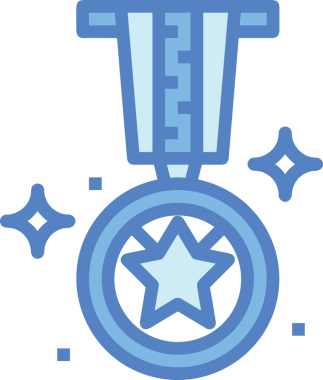 Kazanan ikon sembolü, ödül ödülünün renk tasarımı ile tasarımı ile tasvir edilmesi, modern grafik sanatları dijital tasarımı için mükemmel bir başarı ve zafer sembolü.