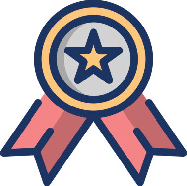 Kazanan ikon sembolü, ödül ödülünün renk tasarımı ile tasarımı ile tasvir edilmesi, modern grafik sanatları dijital tasarımı için mükemmel bir başarı ve zafer sembolü.