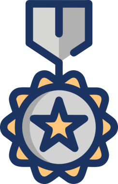 Kazanan ikon sembolü, ödül ödülünün renk tasarımı ile tasarımı ile tasvir edilmesi, modern grafik sanatları dijital tasarımı için mükemmel bir başarı ve zafer sembolü.