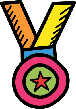 Kazanan ikon sembolü, ödül ödülünün renk tasarımı ile tasarımı ile tasvir edilmesi, modern grafik sanatları dijital tasarımı için mükemmel bir başarı ve zafer sembolü.