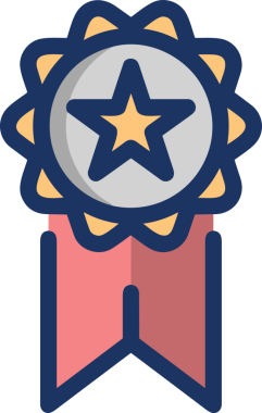 Kazanan ikon sembolü, ödül ödülünün renk tasarımı ile tasarımı ile tasvir edilmesi, modern grafik sanatları dijital tasarımı için mükemmel bir başarı ve zafer sembolü.