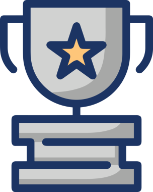 Kazanan ikon sembolü, ödül ödülünün renk tasarımı ile tasarımı ile tasvir edilmesi, modern grafik sanatları dijital tasarımı için mükemmel bir başarı ve zafer sembolü.