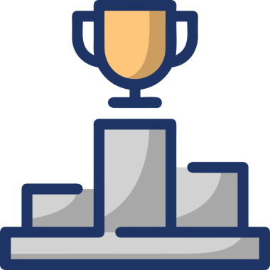 Kazanan ikon sembolü, ödül ödülünün renk tasarımı ile tasarımı ile tasvir edilmesi, modern grafik sanatları dijital tasarımı için mükemmel bir başarı ve zafer sembolü.