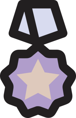 Kazanan ikon sembolü, ödül ödülünün renk tasarımı ile tasarımı ile tasvir edilmesi, modern grafik sanatları dijital tasarımı için mükemmel bir başarı ve zafer sembolü.