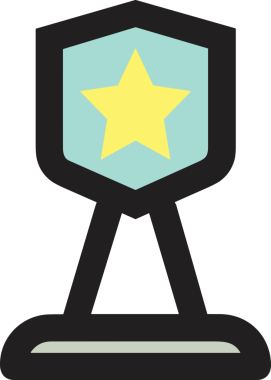 Kazanan ikon sembolü, ödül ödülünün renk tasarımı ile tasarımı ile tasvir edilmesi, modern grafik sanatları dijital tasarımı için mükemmel bir başarı ve zafer sembolü.