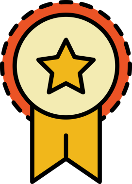 Kazanan ikon sembolü, ödül ödülünün renk tasarımı ile tasarımı ile tasvir edilmesi, modern grafik sanatları dijital tasarımı için mükemmel bir başarı ve zafer sembolü.