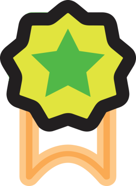 Kazanan ikon sembolü, ödül ödülünün renk tasarımı ile tasarımı ile tasvir edilmesi, modern grafik sanatları dijital tasarımı için mükemmel bir başarı ve zafer sembolü.