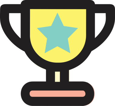 Kazanan ikon sembolü, ödül ödülünün renk tasarımı ile tasarımı ile tasvir edilmesi, modern grafik sanatları dijital tasarımı için mükemmel bir başarı ve zafer sembolü.