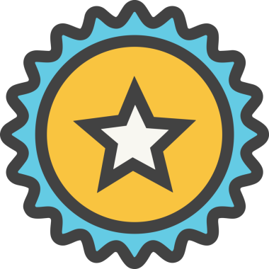 Kazanan ikon sembolü, ödül ödülünün renk tasarımı ile tasarımı ile tasvir edilmesi, modern grafik sanatları dijital tasarımı için mükemmel bir başarı ve zafer sembolü.