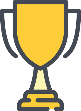 Kazanan ikon sembolü, ödül ödülünün renk tasarımı ile tasarımı ile tasvir edilmesi, modern grafik sanatları dijital tasarımı için mükemmel bir başarı ve zafer sembolü.