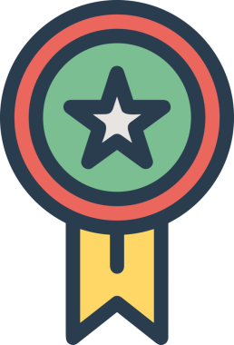 Kazanan ikon sembolü, ödül ödülünün renk tasarımı ile tasarımı ile tasvir edilmesi, modern grafik sanatları dijital tasarımı için mükemmel bir başarı ve zafer sembolü.