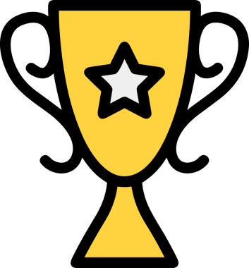 Kazanan ikon sembolü, ödül ödülünün renk tasarımı ile tasarımı ile tasvir edilmesi, modern grafik sanatları dijital tasarımı için mükemmel bir başarı ve zafer sembolü.