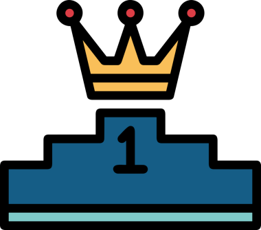 Kazanan ikon sembolü, ödül ödülünün renk tasarımı ile tasarımı ile tasvir edilmesi, modern grafik sanatları dijital tasarımı için mükemmel bir başarı ve zafer sembolü.