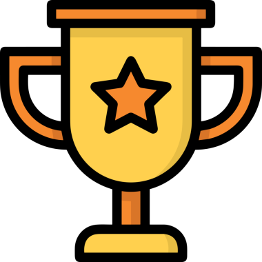 Kazanan ikon sembolü, ödül ödülünün renk tasarımı ile tasarımı ile tasvir edilmesi, modern grafik sanatları dijital tasarımı için mükemmel bir başarı ve zafer sembolü.