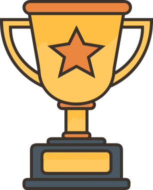 Kazanan ikon sembolü, ödül ödülünün renk tasarımı ile tasarımı ile tasvir edilmesi, modern grafik sanatları dijital tasarımı için mükemmel bir başarı ve zafer sembolü.