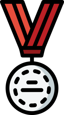 Kazanan ikon sembolü, ödül ödülünün renk tasarımı ile tasarımı ile tasvir edilmesi, modern grafik sanatları dijital tasarımı için mükemmel bir başarı ve zafer sembolü.