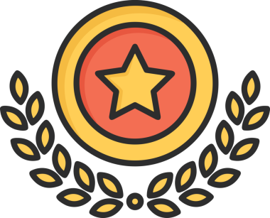 Kazanan ikon sembolü, ödül ödülünün renk tasarımı ile tasarımı ile tasvir edilmesi, modern grafik sanatları dijital tasarımı için mükemmel bir başarı ve zafer sembolü.