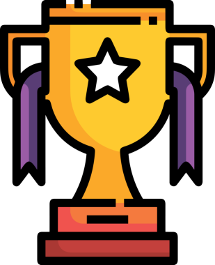 Kazanan ikon sembolü, ödül ödülünün renk tasarımı ile tasarımı ile tasvir edilmesi, modern grafik sanatları dijital tasarımı için mükemmel bir başarı ve zafer sembolü.