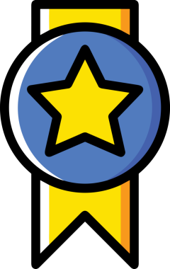 Kazanan ikon sembolü, ödül ödülünün renk tasarımı ile tasarımı ile tasvir edilmesi, modern grafik sanatları dijital tasarımı için mükemmel bir başarı ve zafer sembolü.