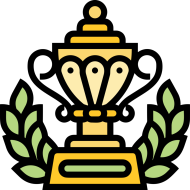 Kazanan ikon sembolü, ödül ödülünün renk tasarımı ile tasarımı ile tasvir edilmesi, modern grafik sanatları dijital tasarımı için mükemmel bir başarı ve zafer sembolü.