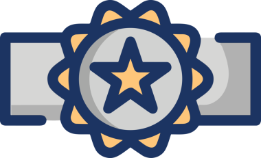 Kazanan ikon sembolü, ödül ödülünün renk tasarımı ile tasarımı ile tasvir edilmesi, modern grafik sanatları dijital tasarımı için mükemmel bir başarı ve zafer sembolü.