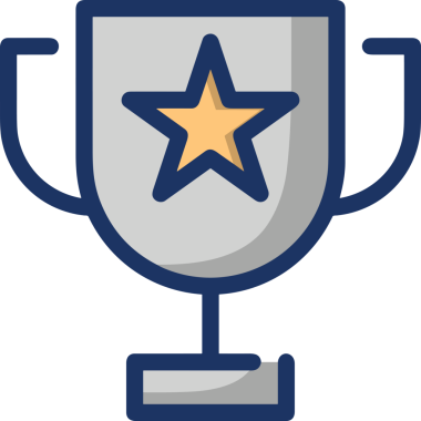 Kazanan ikon sembolü, ödül ödülünün renk tasarımı ile tasarımı ile tasvir edilmesi, modern grafik sanatları dijital tasarımı için mükemmel bir başarı ve zafer sembolü.