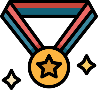 Kazanan ikon sembolü, ödül ödülünün renk tasarımı ile tasarımı ile tasvir edilmesi, modern grafik sanatları dijital tasarımı için mükemmel bir başarı ve zafer sembolü.