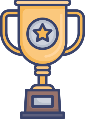 Kazanan ikon sembolü, ödül ödülünün renk tasarımı ile tasarımı ile tasvir edilmesi, modern grafik sanatları dijital tasarımı için mükemmel bir başarı ve zafer sembolü.