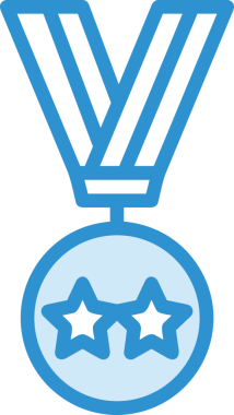 Kazanan ikon sembolü, ödül ödülünün renk tasarımı ile tasarımı ile tasvir edilmesi, modern grafik sanatları dijital tasarımı için mükemmel bir başarı ve zafer sembolü.