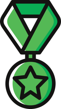 Kazanan ikon sembolü, ödül ödülünün renk tasarımı ile tasarımı ile tasvir edilmesi, modern grafik sanatları dijital tasarımı için mükemmel bir başarı ve zafer sembolü.