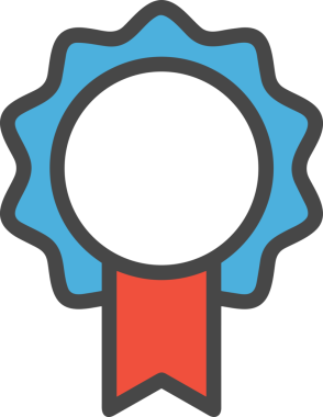 Kazanan ikon sembolü, ödül ödülünün renk tasarımı ile tasarımı ile tasvir edilmesi, modern grafik sanatları dijital tasarımı için mükemmel bir başarı ve zafer sembolü.