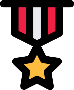 Kazanan ikon sembolü, ödül ödülünün renk tasarımı ile tasarımı ile tasvir edilmesi, modern grafik sanatları dijital tasarımı için mükemmel bir başarı ve zafer sembolü.