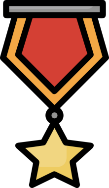 Kazanan ikon sembolü, ödül ödülünün renk tasarımı ile tasarımı ile tasvir edilmesi, modern grafik sanatları dijital tasarımı için mükemmel bir başarı ve zafer sembolü.