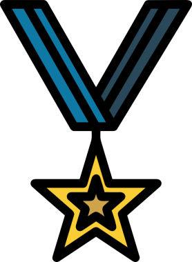 Kazanan ikon sembolü, ödül ödülünün renk tasarımı ile tasarımı ile tasvir edilmesi, modern grafik sanatları dijital tasarımı için mükemmel bir başarı ve zafer sembolü.