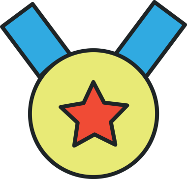 Kazanan ikon sembolü, ödül ödülünün renk tasarımı ile tasarımı ile tasvir edilmesi, modern grafik sanatları dijital tasarımı için mükemmel bir başarı ve zafer sembolü.